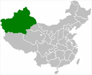 </p><p>Çin sınırları içindeki Sincan Uygur Özerk Bölgesi