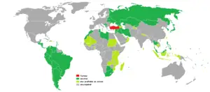 Türkiye vatandaşlarının vizesiz giriş yapabildiği ülkeler