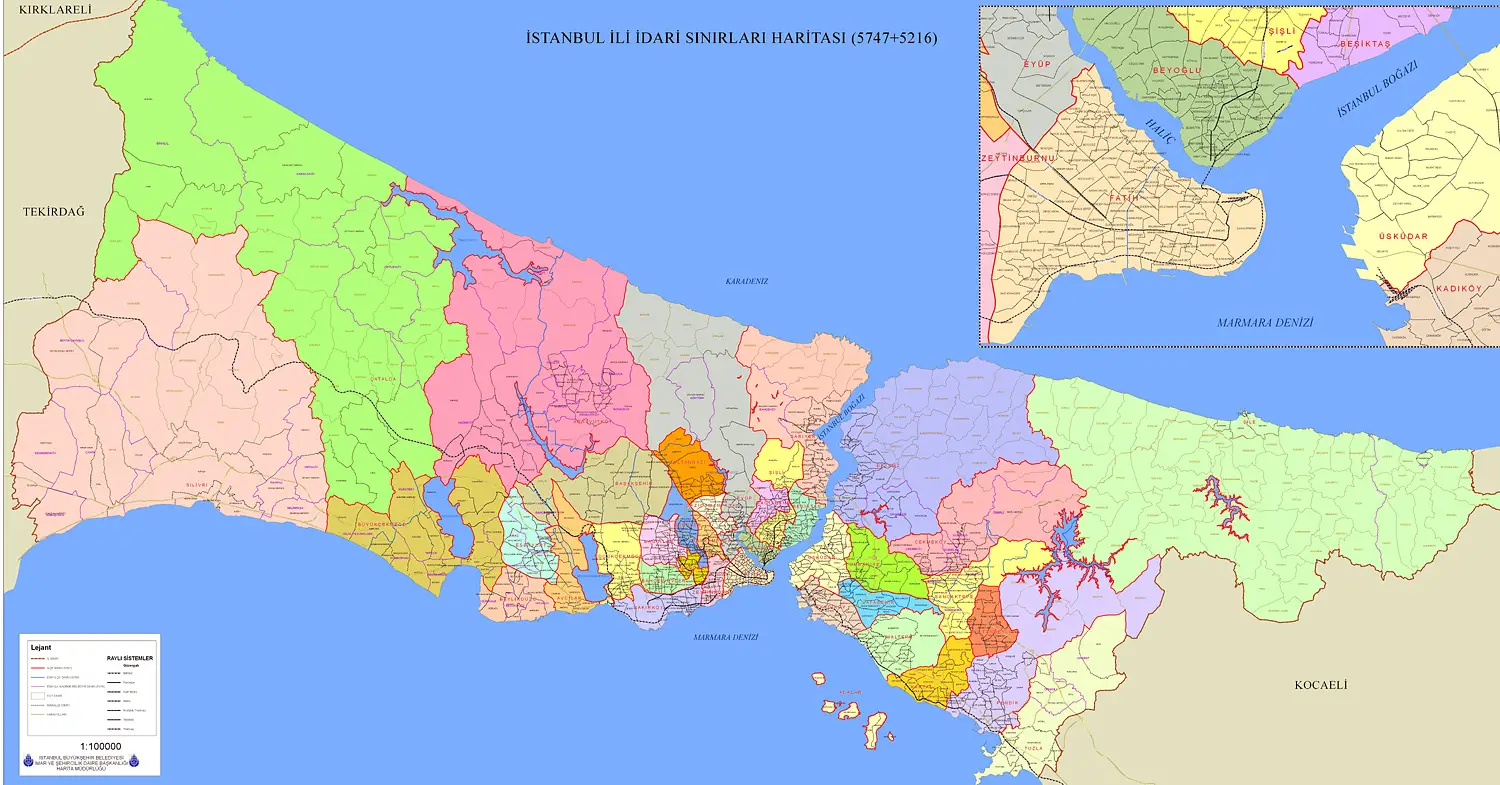 istanbul haritası ilçeler İller Haritası Yerbilgisi